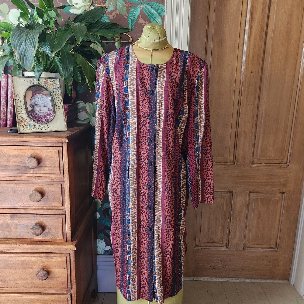 VINTAGE Striped Animal Print Dress